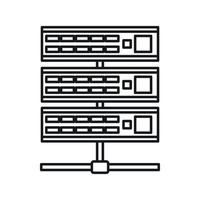 ícone de servidores, estilo de estrutura de tópicos vetor