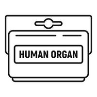 ícone do pacote de órgão humano, estilo de estrutura de tópicos vetor