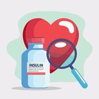 frasco de insulina com vetor