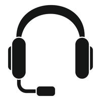 ícone de fones de ouvido, estilo simples vetor