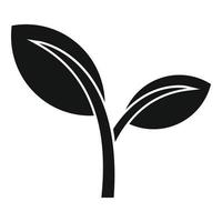 ícone de folha de erva auyrveda, estilo simples vetor