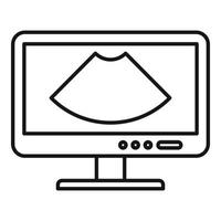 ícone do monitor de ultrassom, estilo de estrutura de tópicos vetor