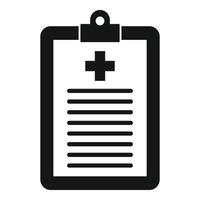 ícone da área de transferência do paciente médico, estilo simples vetor