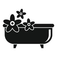 ícone de banheira de ervas medicinais, estilo simples vetor