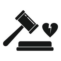 juiz quebrar ícone do divórcio, estilo simples vetor