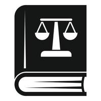 ícone do livro de leis de divórcio, estilo simples vetor