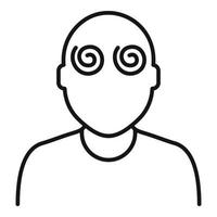 ícone de olhos pacientes de hipnose, estilo de contorno vetor