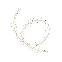 luzes de Natal. elemento decorativo de natal com luzes e estrelas em cores douradas. elemento gráfico de decoração aconchegante bonito isolado ilustração vetorial. estrelas cintilantes de ouro de férias e formas de círculo vetor