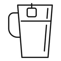 ícone de xícara de chá de ervas, estilo de estrutura de tópicos vetor
