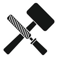 ícone de ferramentas de martelo de reconstrução, estilo simples vetor