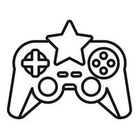 ícone de joystick de videogame estrela, estilo de estrutura de tópicos vetor