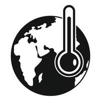 ícone de alta temperatura global, estilo simples vetor