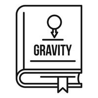 ícone do livro de gravidade, estilo de estrutura de tópicos vetor