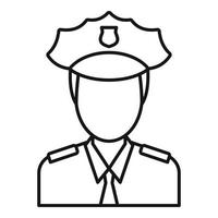 ícone do policial do aeroporto, estilo de estrutura de tópicos vetor