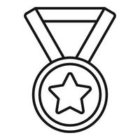 ícone de reputação de medalha de ouro, estilo de estrutura de tópicos vetor
