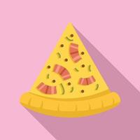 ícone de fatia de pizza assada, estilo simples vetor