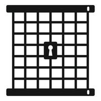 ícone do portão da prisão, estilo simples vetor