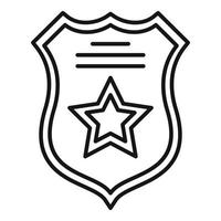 ícone de escudo de guarda prisional, estilo de estrutura de tópicos vetor