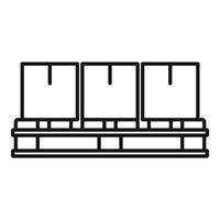 ícone de palete de pacote de armazenamento, estilo de estrutura de tópicos vetor