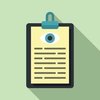 ícone do cartão de exame oftalmológico, estilo simples vetor