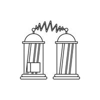ícone de impulsos elétricos, estilo de estrutura de tópicos vetor