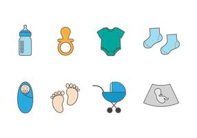 Livre Maternidade Icons Vector