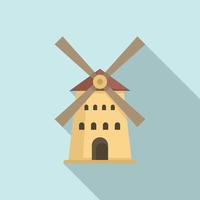 ícone do moinho de vento francês, estilo simples vetor