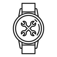 ícone de reparo de relógio de mão, estilo de estrutura de tópicos vetor