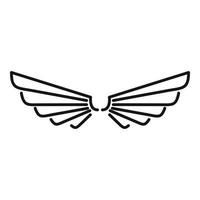 ícone de asas fofas, estilo de estrutura de tópicos vetor