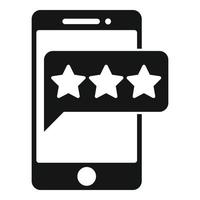 ícone de reputação de revisão de smartphone, estilo simples vetor