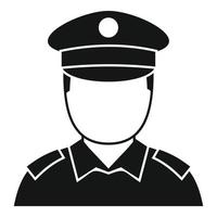 ícone policial policial, estilo simples vetor