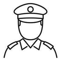 ícone policial policial, estilo de estrutura de tópicos vetor