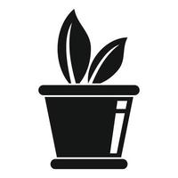 ícone de vaso de planta ecológica, estilo simples vetor
