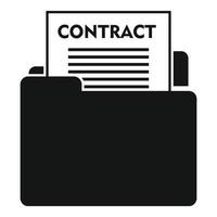 ícone de contrato de correio notarial, estilo simples vetor
