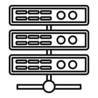ícone do servidor de dados de armazenamento, estilo de estrutura de tópicos vetor