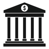 ícone de construção de banco, estilo simples vetor