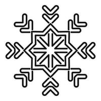 ícone de floco de neve estrela, estilo de estrutura de tópicos vetor