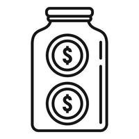 ícone de jarra de vidro de crowdfunding, estilo de estrutura de tópicos vetor