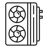 ícone de ar condicionado industrial, estilo de estrutura de tópicos vetor