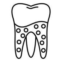 ícone de cárie dentária, estilo de estrutura de tópicos vetor