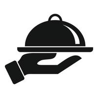 ícone da bandeja de comida, estilo simples vetor