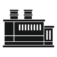 ícone de fábrica de reciclagem industrial, estilo simples vetor
