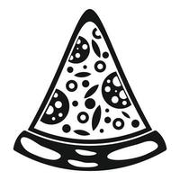 ícone de fatia de pizza de pepperoni, estilo simples vetor