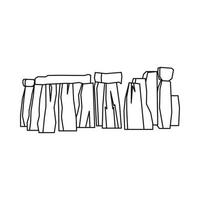 ícone de stonehenge, estilo de estrutura de tópicos vetor