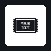 ícone de bilhete de estacionamento, estilo simples vetor