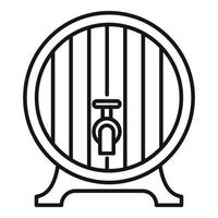 ícone de barril de torneira de vinho de madeira, estilo de estrutura de tópicos vetor