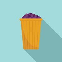 ícone da cesta de uvas, estilo simples vetor