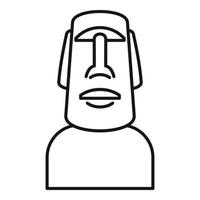 ícone da estátua da ilha de páscoa, estilo de estrutura de tópicos vetor