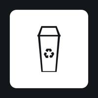 Abra o ícone da lata de lixo, estilo simples vetor