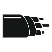 ícone de fibra óptica de fio, estilo simples vetor